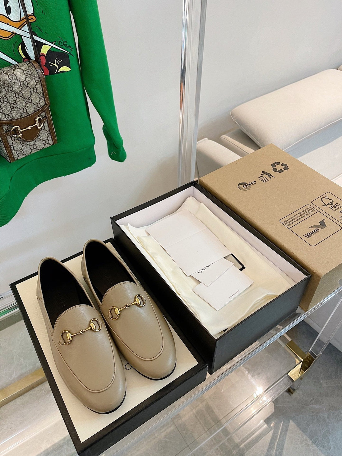 GG Loafers Mules Beige