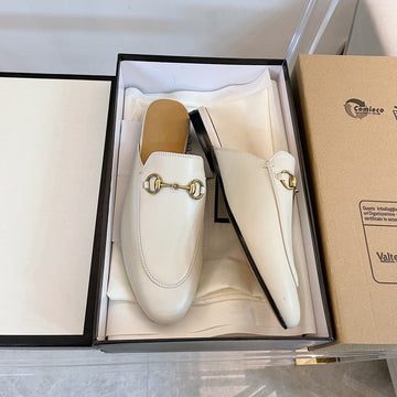 GG Slipper Mules White