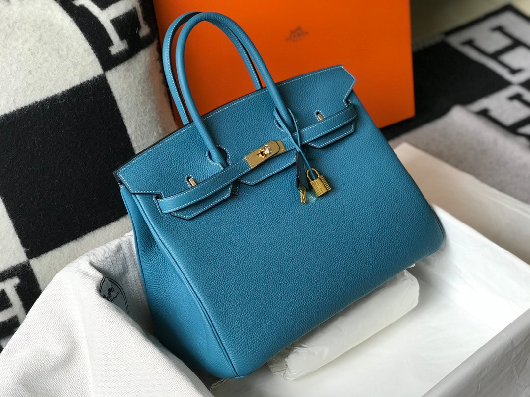 HM Birkin 35CM Blue Togo Leather Gold Hardware