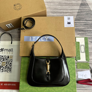 GG Jackie Small 28 Shoulder Bag In Black Calfskin