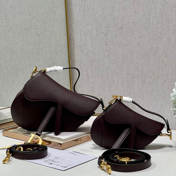 CD Saddle Bag Burgundy In Cowhide 288147