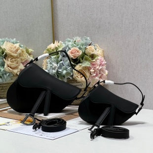 CD Saddle Bag Matte Black In Cowhide 288168