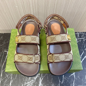 GG Classic Canvas Sandals Brown