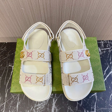 GG Classic Canvas Sandals White