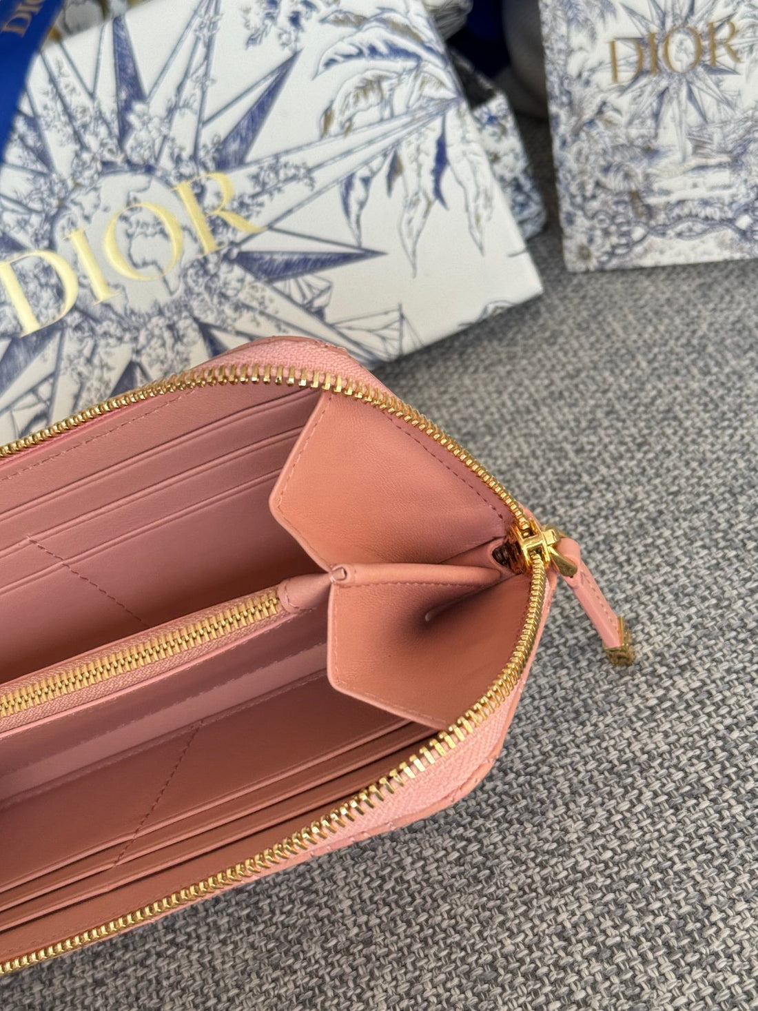 CD Miss Dior Freesia Zipper Wallet Lambskin Ghw