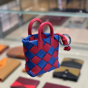 Bv Mini Bag Charm Red Blue Leather