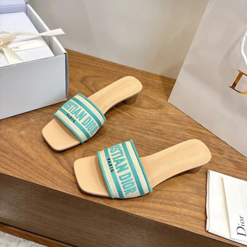 CD 26S Embroidered Sandals Canvas Cowhide 685346