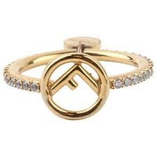 F Logo Gold Diamond Ring