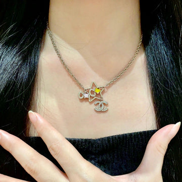 CC Vintage Double C Star Gold Diamond Necklaces