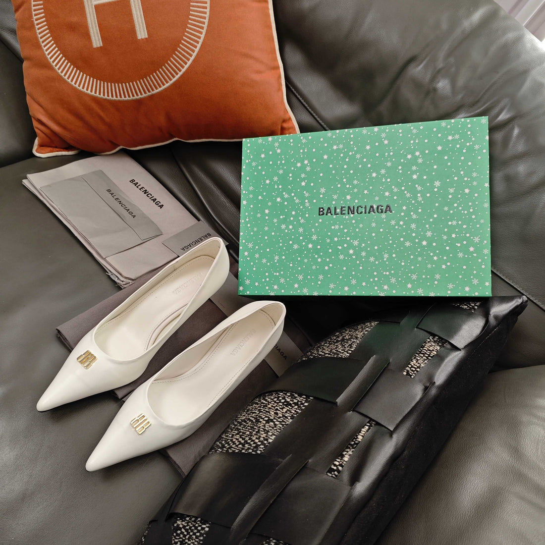 Balenciaga 26S Pump 85 White Sheepskin 681212