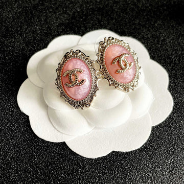 CC Double C Pink Pearl Gold Earrings