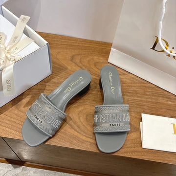 CD 26S Embroidered Sandals 45 Canvas Cowhide 685519