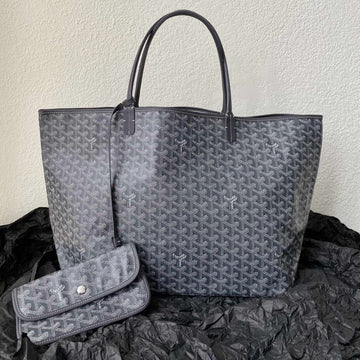 Goyard 2025 Saint Louis Pm Tote Bag Grey Calfskin