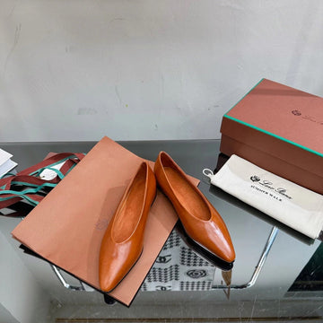 Lp Rebecca Ballerinas Glossy Caramel Calfskin