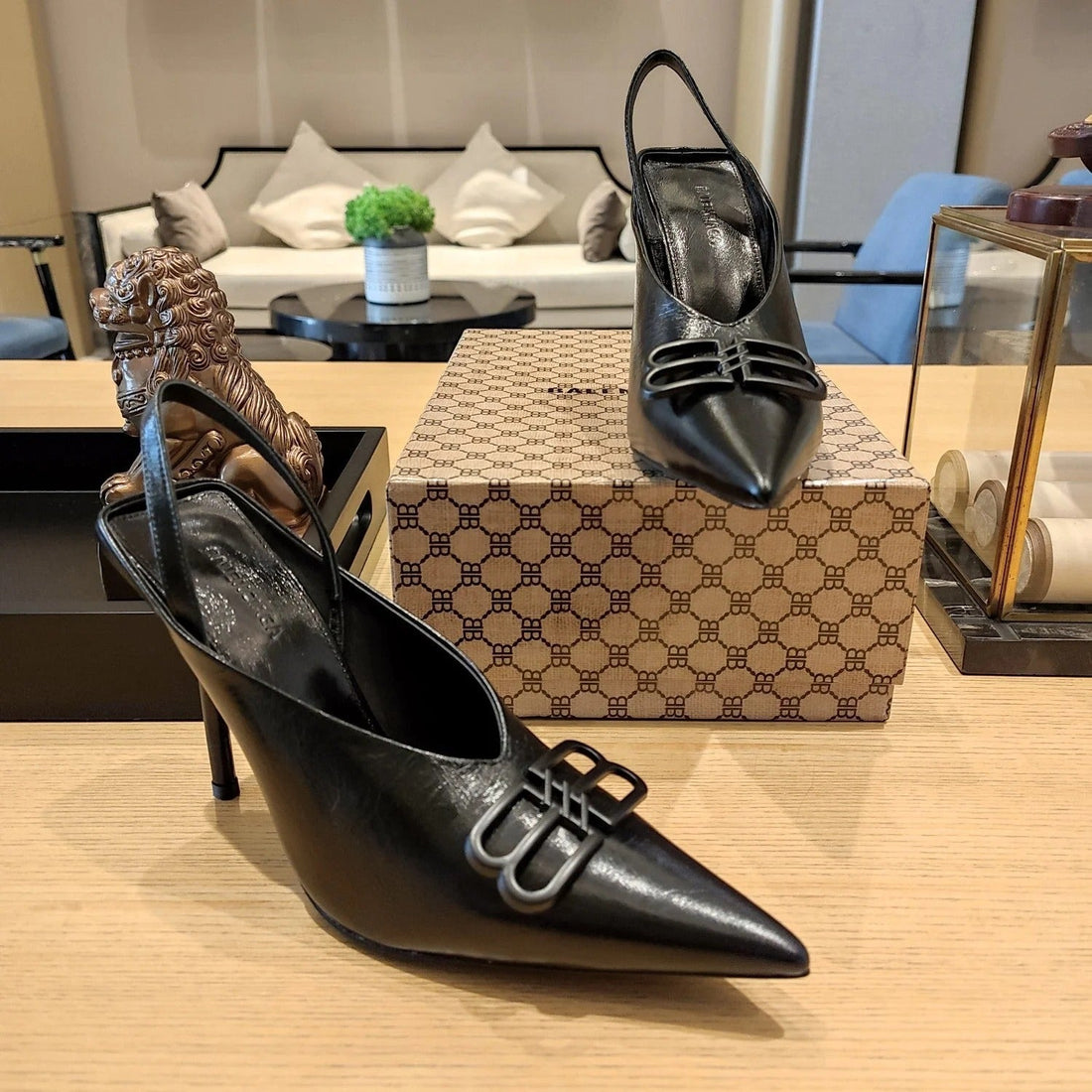 Balenciaga 26S High Heel 100 Black Cowhide 681199