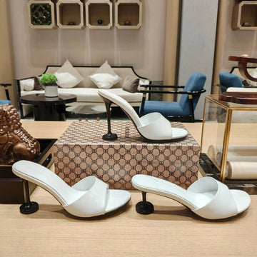 Balenciaga 26S High Heeled Sandals White Sheepskin 681283