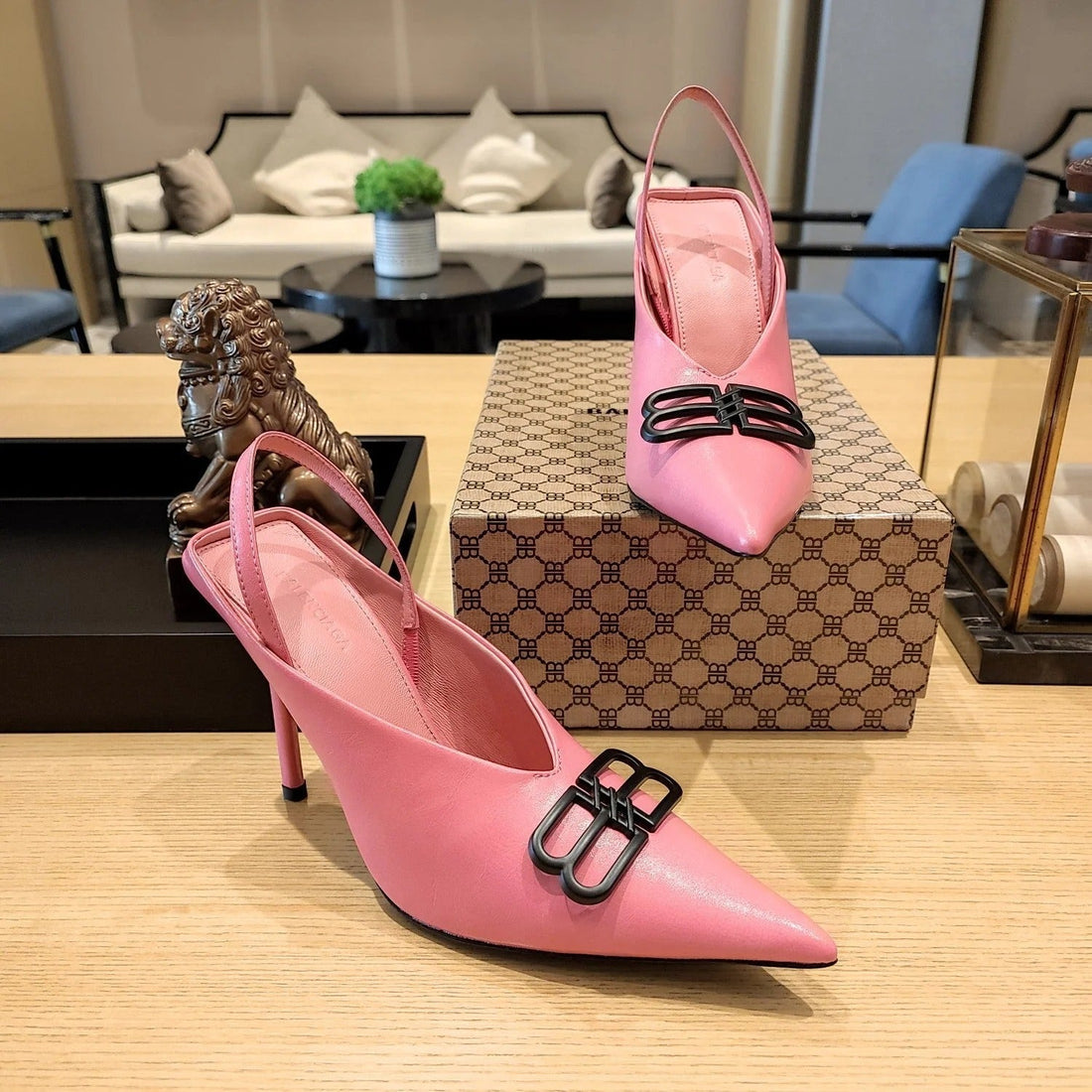 Balenciaga 26S High Heel 100 Pink Cowhide 681201