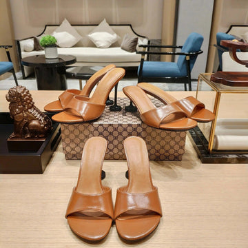 Balenciaga 26S High Heeled Sandals Tan Brown Sheepskin 681281