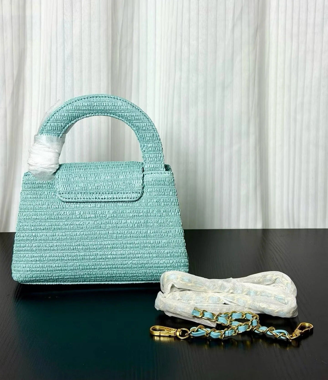 Chanel Kelly 2026 Bag 19CM Blue Woven Leather
