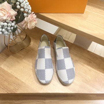 Bidart Espadrilles In Blue Damier Jacquard Fabric 240630