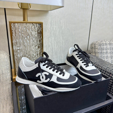 Chanel 2025 Sneaker Black Mix White Cowhite & Suede 507458
