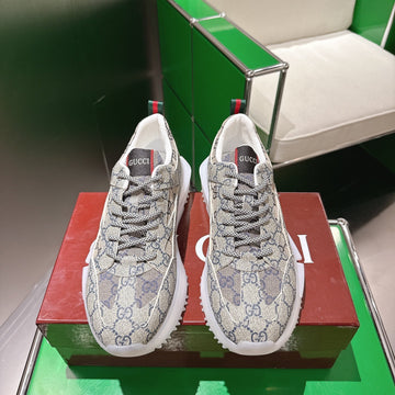 Gucci Rhyton Sneakers Beige And Ebony Supreme Canvas 507554
