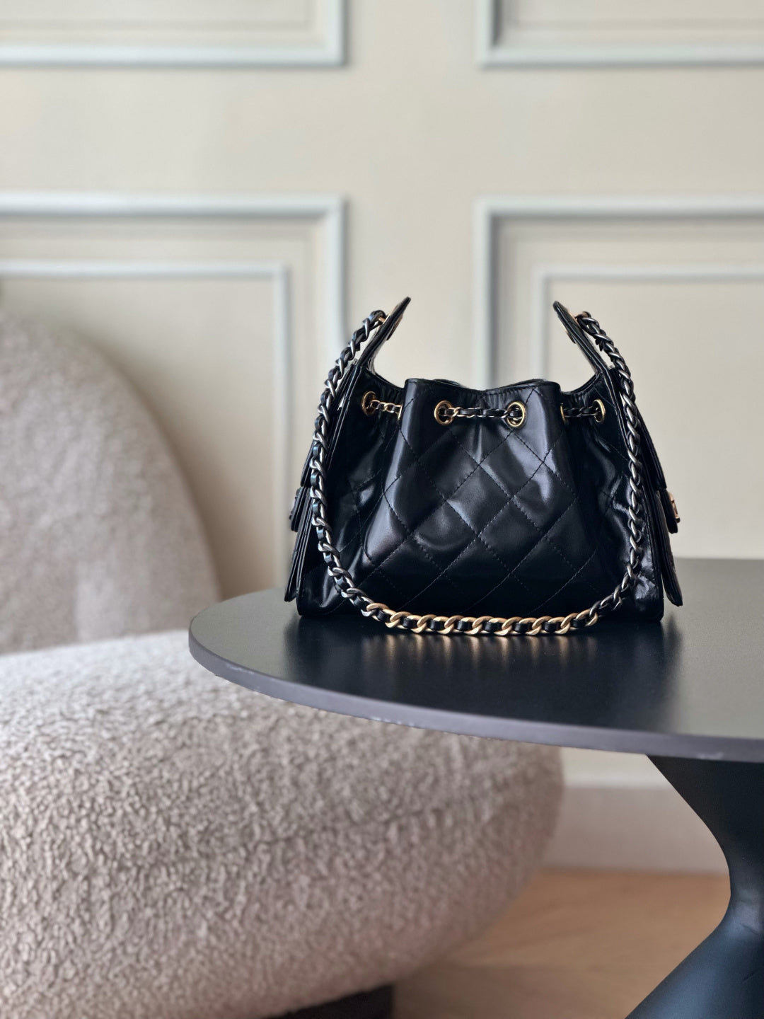 CC 26C Hobo Bag 22CM Black Lambskin Ghw