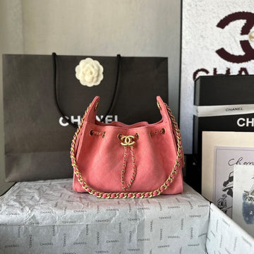 CC 26C Hobo Bag 22CM Hot Pink Suede