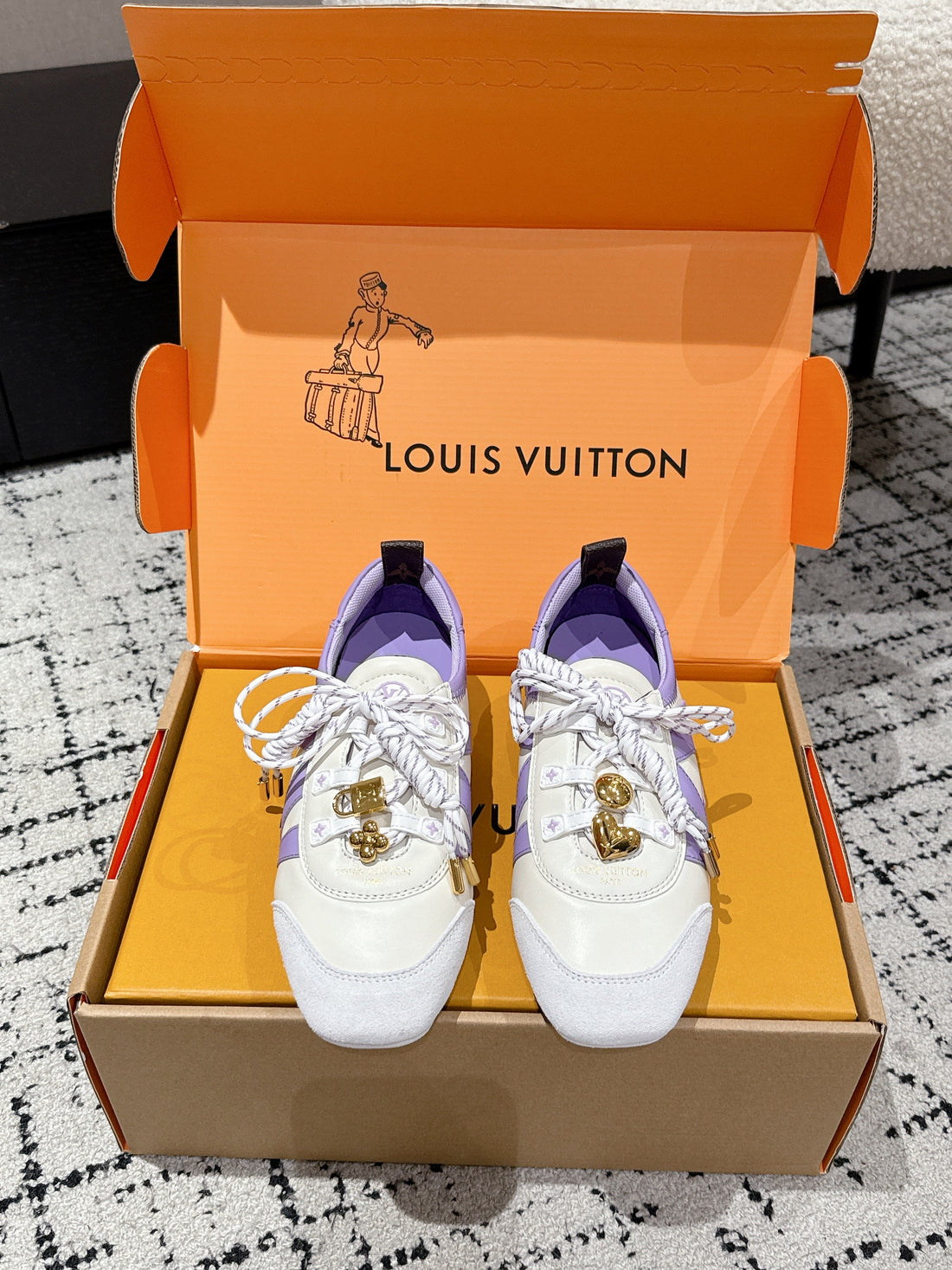 LV Sneakerina Ballet-Style Sneaker White Purple Cowhide 383382