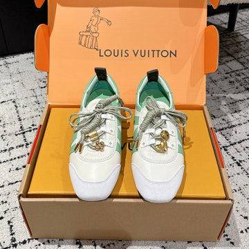LV Sneakerina Ballet-Style Sneaker Light Green White Cowhide 383384