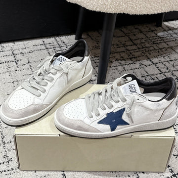Golden Goose 2025 Star Sneaker Ivory Black Mix Blue Cowhide 500614