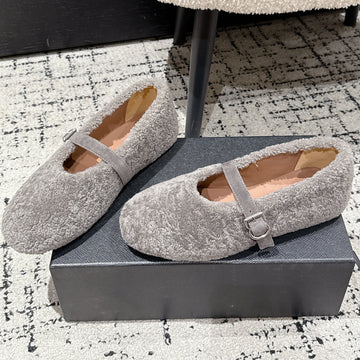 Alaïa 2025 Ballet Flat Gray Wool 558646