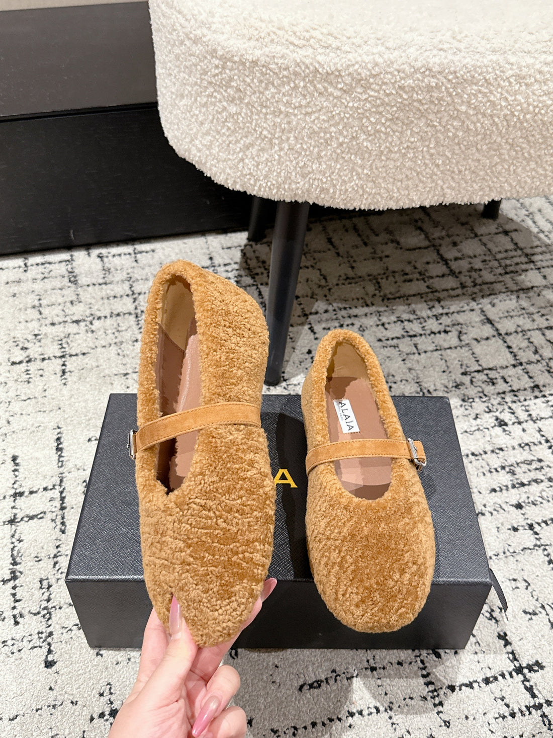 Alaïa 2025 Ballet Flat Camel Wool 558647