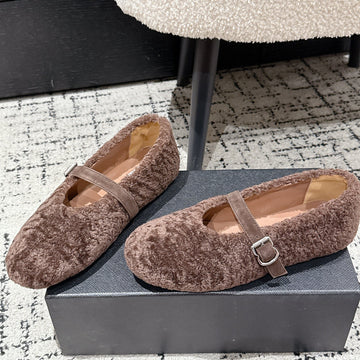 Alaïa 2025 Ballet Flat Brown Wool 558650