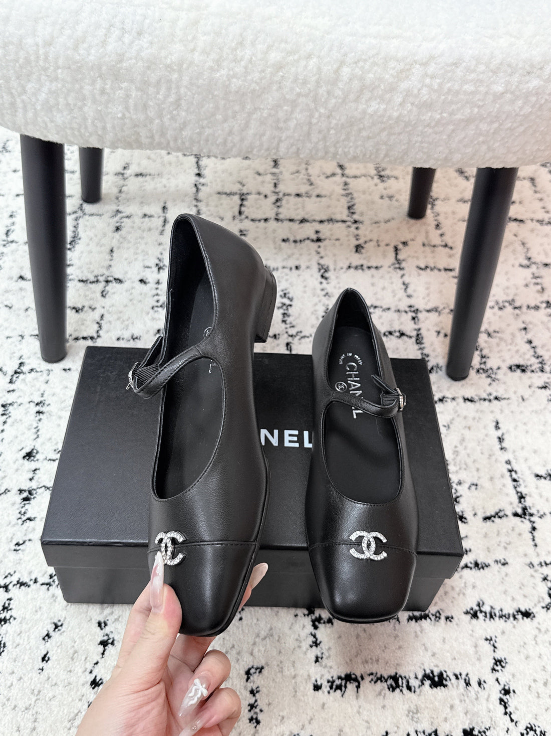 CC 25B Maryjane Shoes Black Sheepskin
