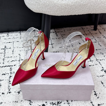 Jimmy 26 Stevie Pump 10CM Red Crystal Satin 679252