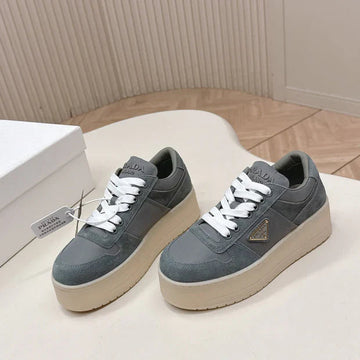 Pra 2026S Platform Sneakers 50 Dark Gray Suede Cowhide 663495