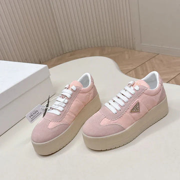 Pra 2026S Platform Sneakers 50 Pink Suede 663491