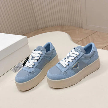 Pra 2026S Platform Sneakers 50 Blue Suede Cowhide 663496