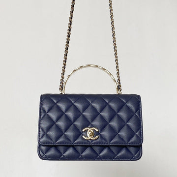 CC Handle Bag 19 Dark Blue Caviar