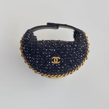 CC Mini Crescent Carry-On Bag 13 Dark Blue Wool Tweed