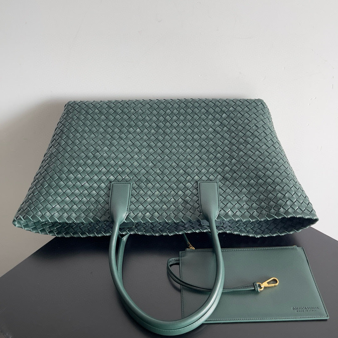 Bv Large Cabat Bag 51CM Green Leather Ghw