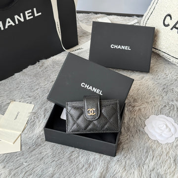 CC Accordion Card Holder Black Sliver-Tone Metal Caviar 242646