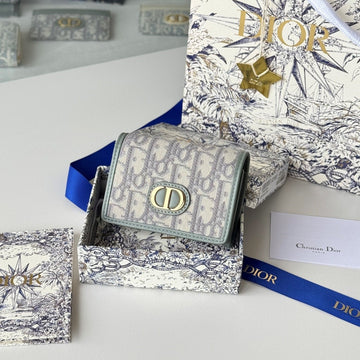 CD 30 Montaigne Glycine Wallet 11CM Grayish Jacquard