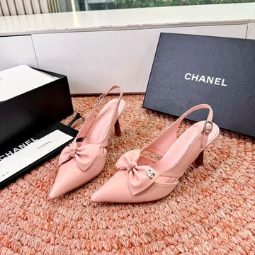 CC 26S Bow Heels Slingback Pink Sheepskin 703666