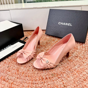 CC 26S Bow High Heels Pink Sheepskin 703677