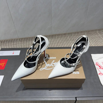 Cl 26SS High Heel Pump 100 White Patent Leather 613870