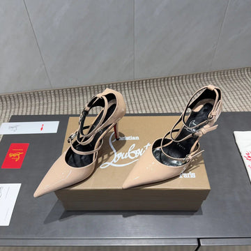 Cl 26SS High Heel Pump 100 Beige Patent Leather 613872