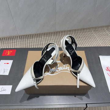 Cl 26SS Slingback 100 White Patent Leather 613788