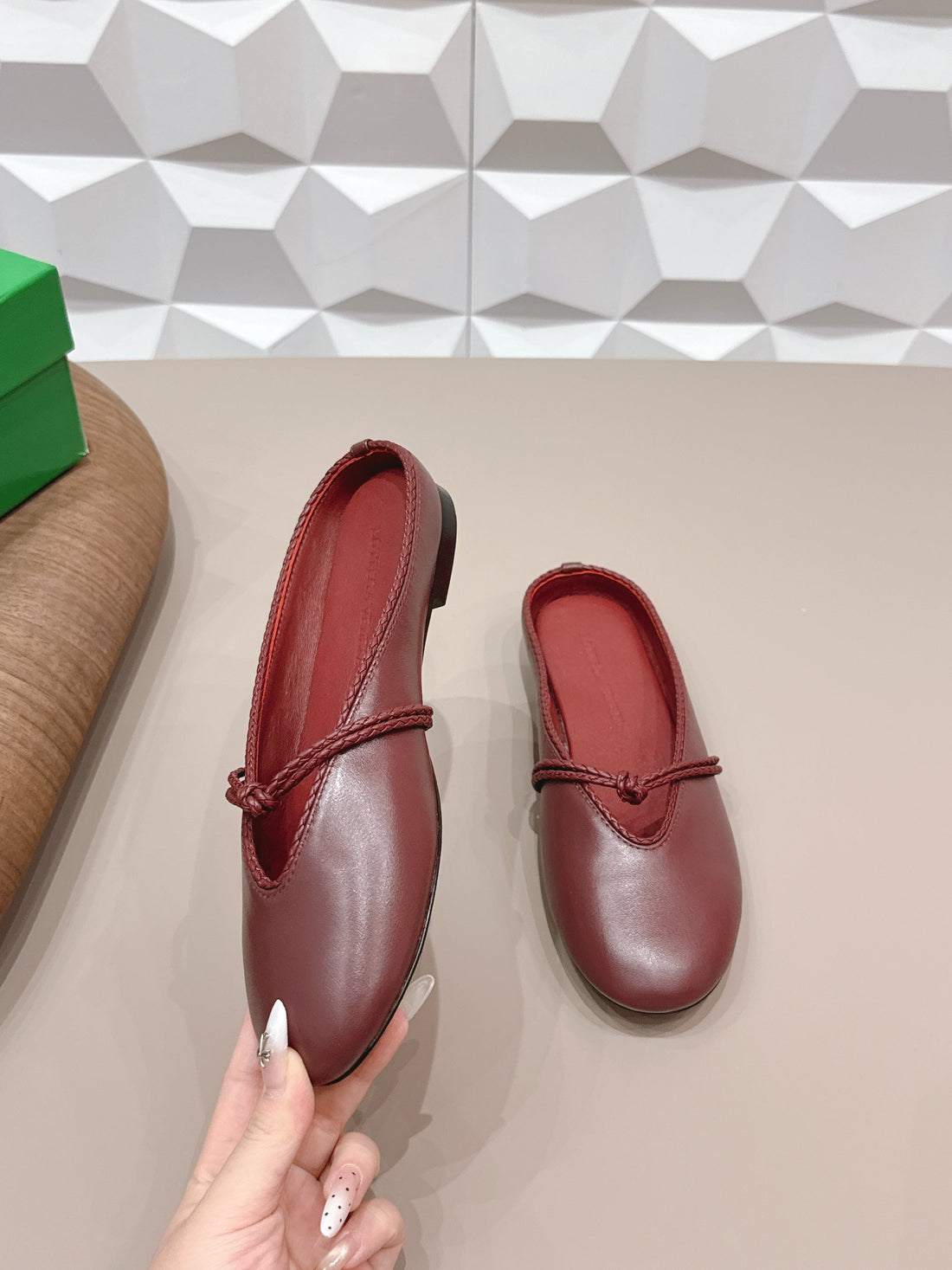 Bv Rosa Mary-Jane Ballerina Burgundy Lambskin 613305